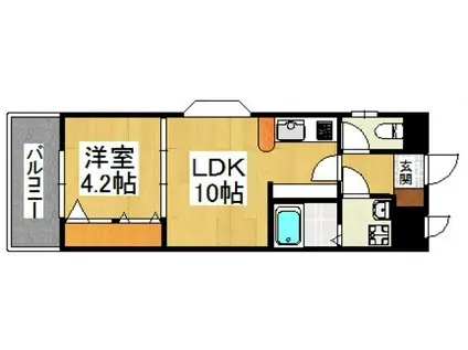 ブライトンヒルズ(1LDK/4階)の間取り写真