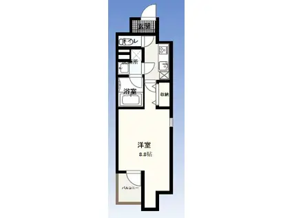 W-GATES TOWER Wゲートタワー(1K/3階)の間取り写真