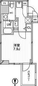 エグゼ難波南VI(1K/7階)の間取り写真