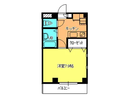 グランドコスモス(1K/2階)の間取り写真