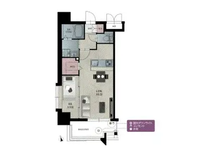 エスペランサ天神イースト(1LDK/10階)の間取り写真