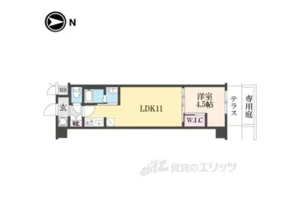 スワンズ京都東寺ガーデン(1LDK/1階)の間取り写真