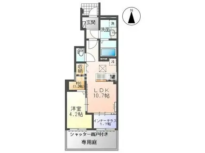 今伊勢町宮後字芝野アパート(1LDK/1階)の間取り写真