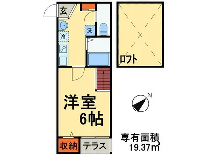 NSKコーポ幕張(1K/1階)の間取り写真