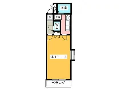 サンヒルズ(1K/3階)の間取り写真