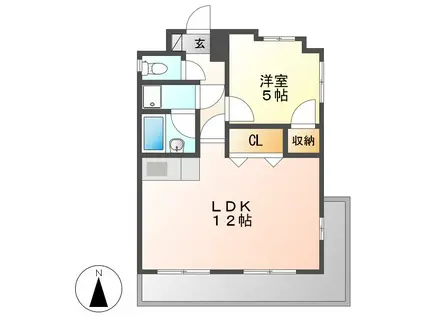 SLR吹上(1LDK/4階)の間取り写真