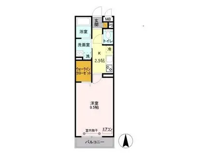 シリウス(1K/3階)の間取り写真