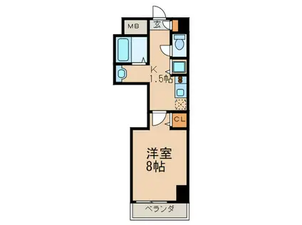 DORF KAMIMAEZU(1K/4階)の間取り写真