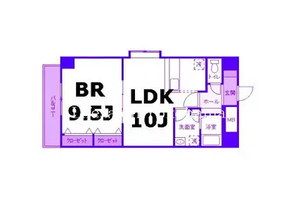 SOLARE横浜(1LDK/4階)の間取り写真