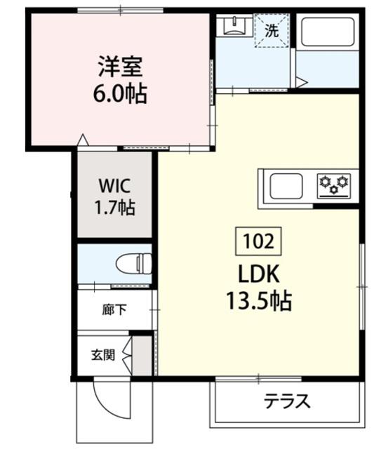 KONAYA北鎌倉(1LDK/1階)の間取り写真