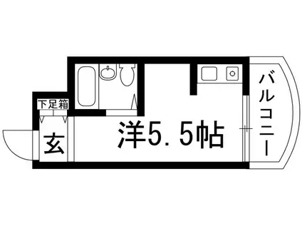 モンセリーチェ甲東園(ワンルーム/2階)の間取り写真