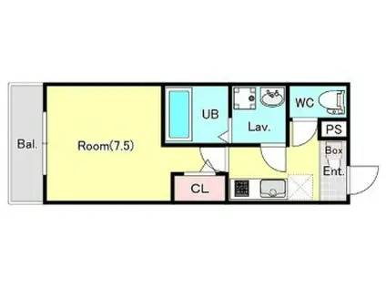 ジーメゾンリトスメラン見沼(1K/2階)の間取り写真