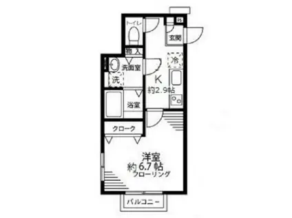 ベルヴェデーレ TK2(1K/1階)の間取り写真