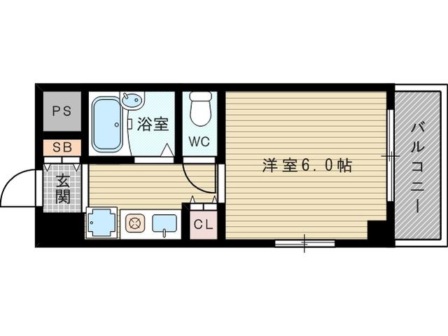 シャネル新大阪(1K/5階)の間取り写真