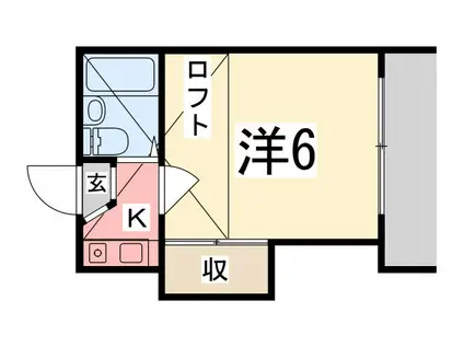 SMILE大久保(1K/1階)の間取り写真