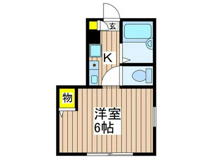 ドルフウエスト上大岡(1K/3階)の間取り写真