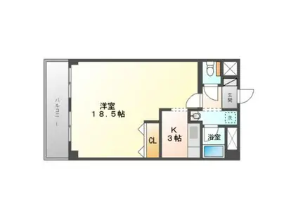 徳高ビル(1K/3階)の間取り写真