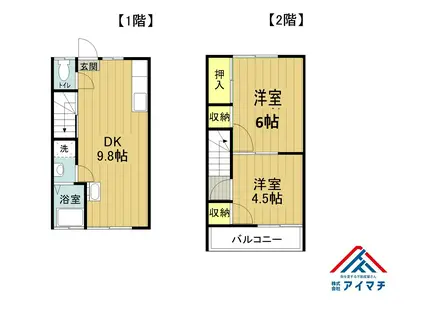 フラットワン FLAT1(2DK/1階)の間取り写真