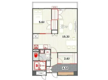 ローズガーデン(1LDK/3階)の間取り写真