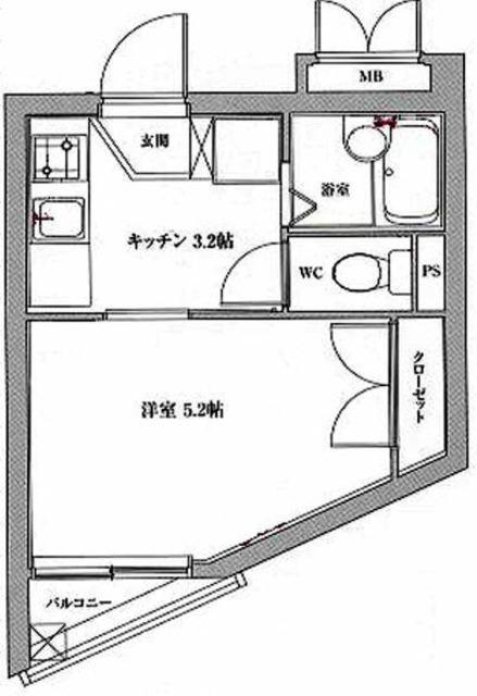 スパシエ鷺宮(1K/3階)の間取り写真