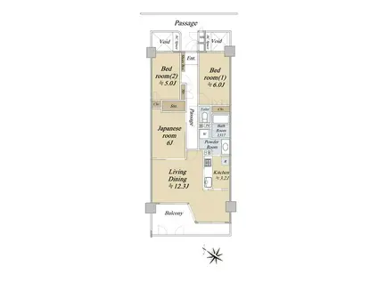 コンセール弥生台(3LDK/3階)の間取り写真