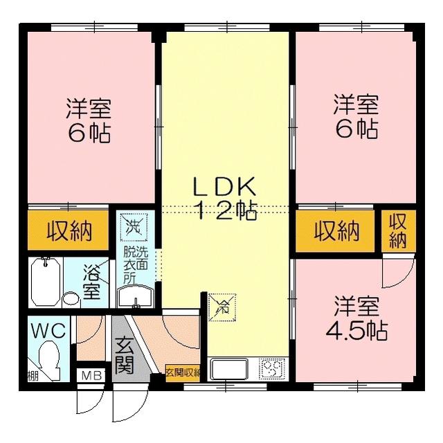 インクレスパトゥーラ(3LDK/2階)の間取り写真