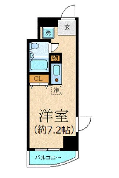 エスコート麻布十番(ワンルーム/7階)の間取り写真