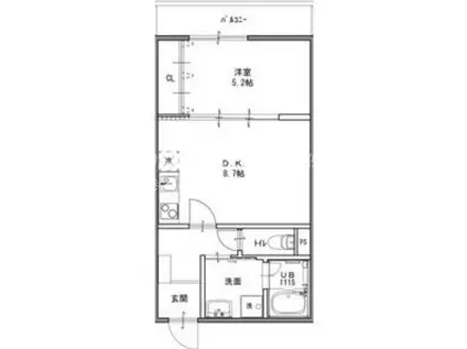 EIJU八尾本町(1LDK/2階)の間取り写真