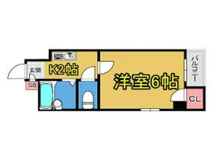 リバティ旭(1K/3階)の間取り写真