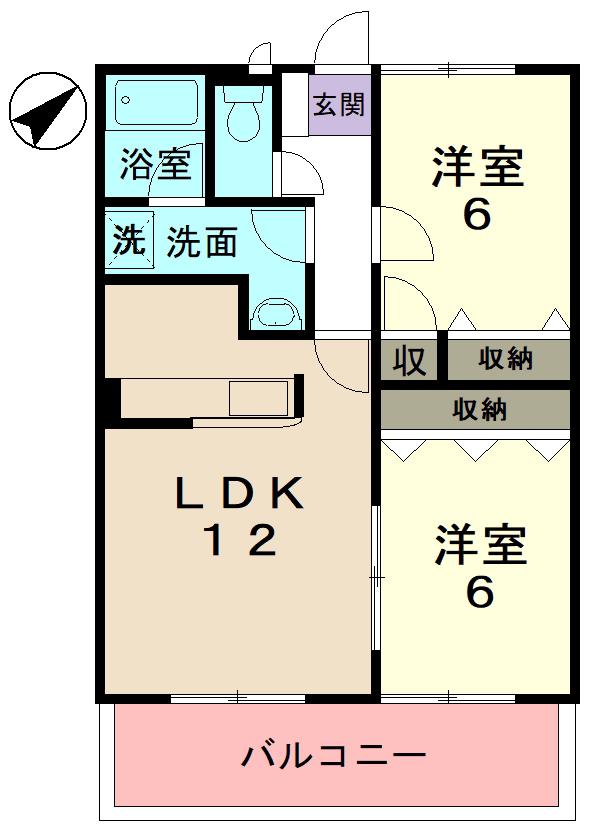 プレミールTY(2LDK/2階)の間取り写真