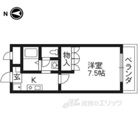 WINGCOURAGE(1K/2階)の間取り写真
