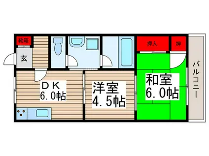 アベニュー茶々(2DK/3階)の間取り写真