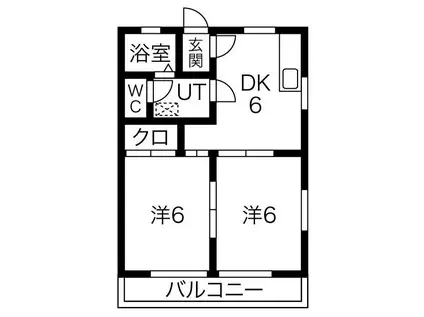 サンコーポNO.12(2DK/2階)の間取り写真
