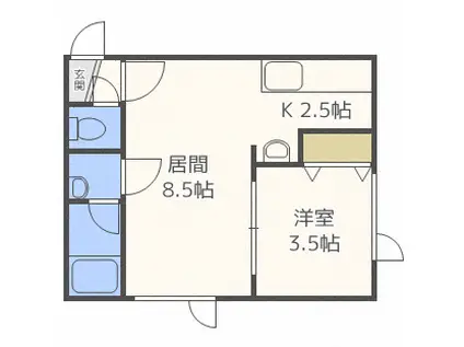 アークコート豊平III(1LDK/3階)の間取り写真
