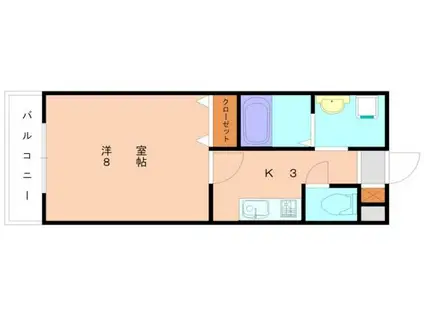 マルワノーブルエイト(1K/4階)の間取り写真