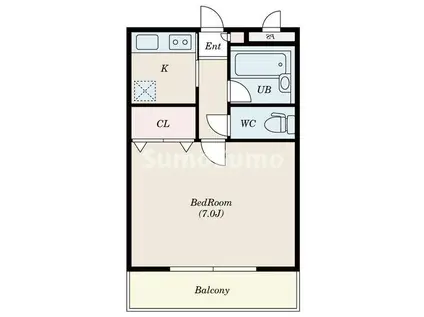 アビテ六甲(1K/2階)の間取り写真