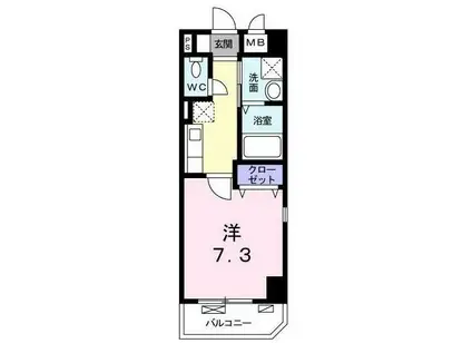 チェリーブラッサム大森西(1K/4階)の間取り写真