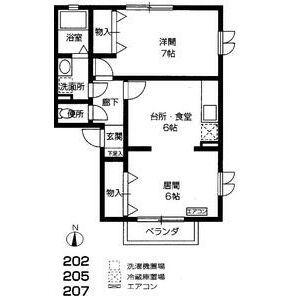 ラヴィーヌ(1LDK/2階)の間取り写真
