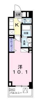 ラピスラズリ(1K/5階)の間取り写真