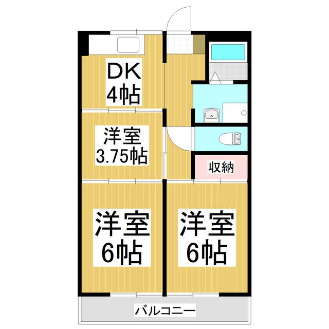 アプリコットハイツ(3DK/1階)の間取り写真
