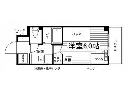 学生会館 CLASSY BASE つつじヶ丘(ワンルーム/2階)の間取り写真