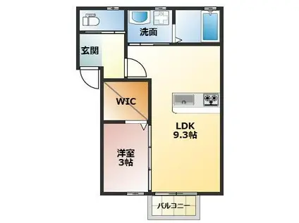 LUCE時吉(1LDK/2階)の間取り写真