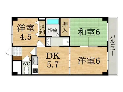 エルビーハウス(3DK/2階)の間取り写真