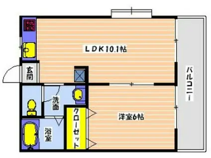 サンプレタ貴崎(1LDK/1階)の間取り写真