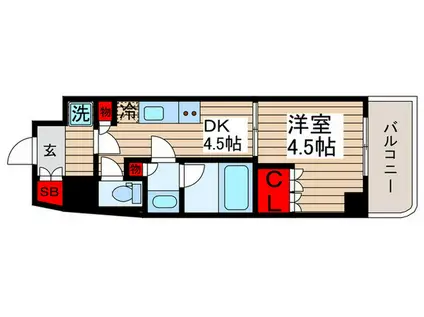 グランパセオ清澄白河II(1DK/8階)の間取り写真