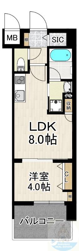 サンロージュ大分駅前(1LDK/6階)の間取り写真
