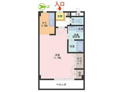 サン レジーナ(1DK/3階)の間取り写真