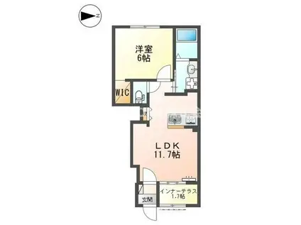 SERENATA SASAYAMA(1LDK/1階)の間取り写真