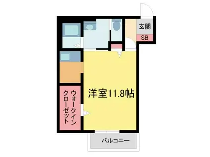 アイエフハイツ水波町V(ワンルーム/1階)の間取り写真