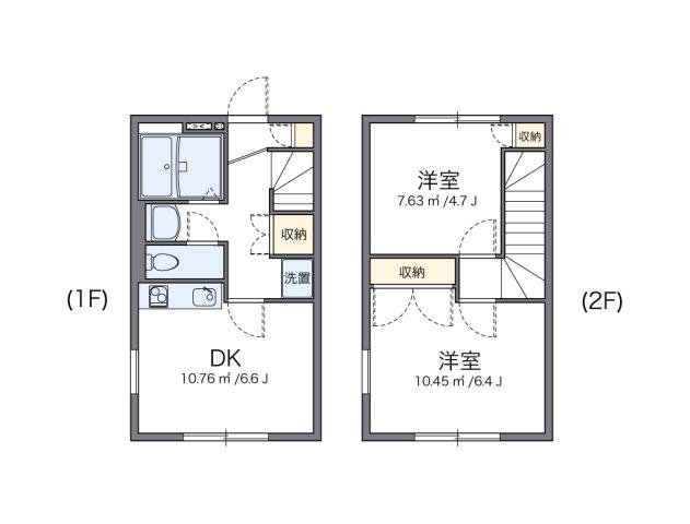 レオパレスY(2DK/1階)の間取り写真